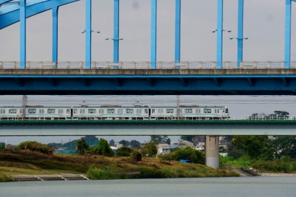 丸子橋の下から東急線