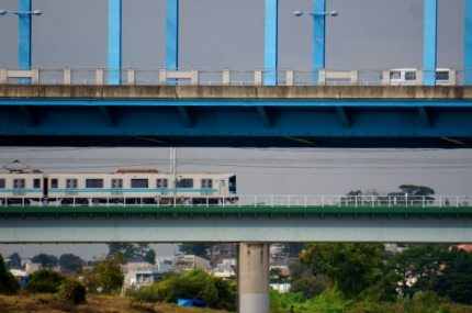 丸子橋の下から東急線