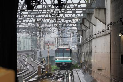 梅雨の日の東急大岡山駅
